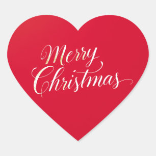 Frohes neues Jahr, frohe Weihnachten, Festtage Herz-Aufkleber
