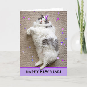 Frohes neues Jahr für jeden Dicken Katzen Humor Feiertagskarte