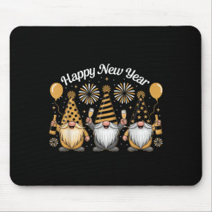Frohes neues Jahr Gnom Konfetti Feuerwerk Neujahr Mousepad
