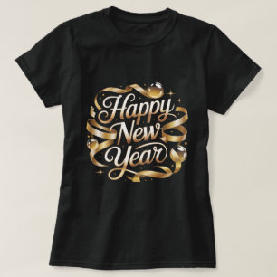 Frohes neues Jahr Goldene Schleife Elegantes NYE-P T-Shirt
