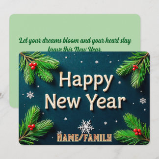 Frohes Neues Jahr Goldene Schriftzug Feiertagskarte