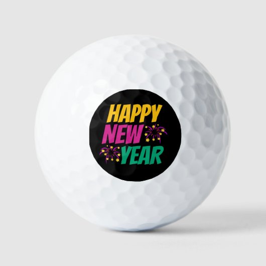 Frohes Neues Jahr Golfball (Vorderseite)