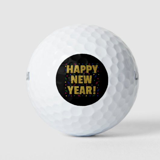 Frohes Neues Jahr Golfball (Vorderseite)