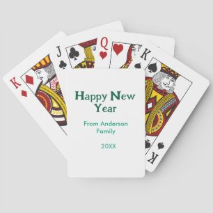 Frohes neues Jahr grün Namen der Familie Jahr einf Spielkarten