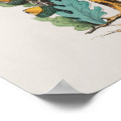 Frohes Neues Jahr in Baumstämmen, Kornen und Blume Poster (Ecke)