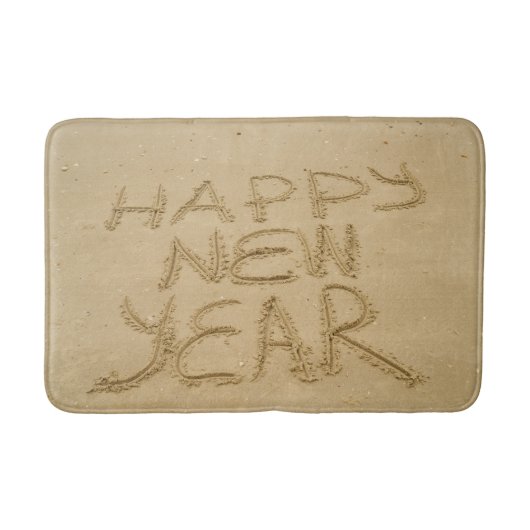 Frohes neues Jahr in Sand Badematte (Vorderseite)