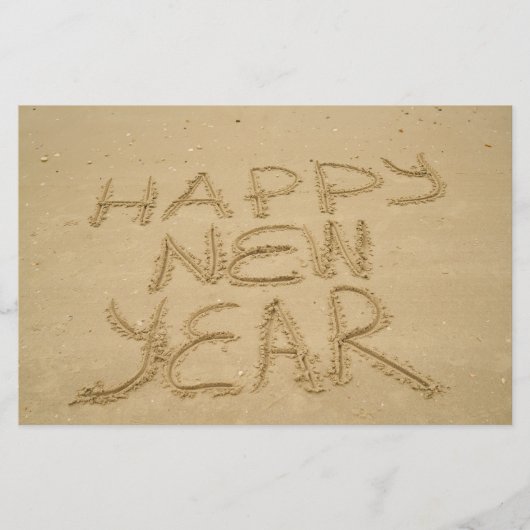 Frohes neues Jahr in Sand Briefpapier (Vorderseite)