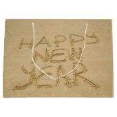 Frohes neues Jahr in Sand Große Geschenktüte (Vorderseite)