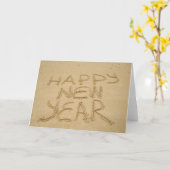 Frohes neues Jahr in Sand Karte (Gelbe Blume)
