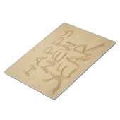 Frohes neues Jahr in Sand Notizblock (angewinkelt)