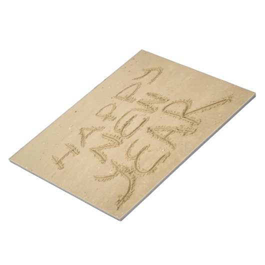 Frohes neues Jahr in Sand Notizblock (angewinkelt)