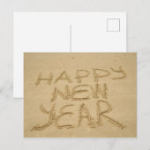 Frohes neues Jahr in Sand Postkarte (Vorne/Hinten)