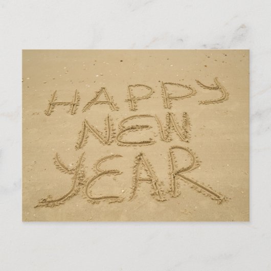 Frohes neues Jahr in Sand Postkarte (Vorderseite)