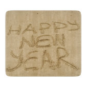 Frohes neues Jahr in Sand Schneidebrett (Vorderseite)