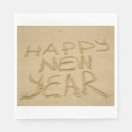Frohes neues Jahr in Sand Serviette
