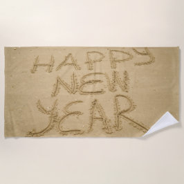 Frohes neues Jahr in Sand Strandtuch