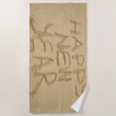 Frohes neues Jahr in Sand Strandtuch (Vorderseite)