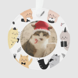Frohes Neues Jahr Individuelles Katzenfoto-Ornamen Ornament