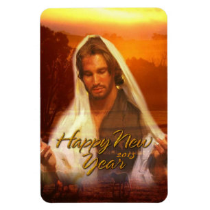 Frohes neues Jahr Jesus Premium Magnet