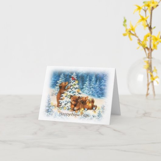 Frohes neues Jahr Karte (Gelbe Blume)