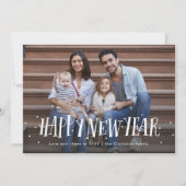 Frohes neues Jahr Konfetti-Foto Feiertagskarte (Vorderseite)