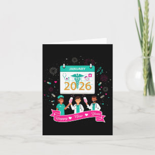 Frohes Neues Jahr Krankenschwester-Shirt; Süßes me Karte