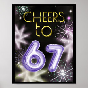 Frohes Neues Jahr mit einem 6 7 Zoomer Meme-Vibe.  Poster