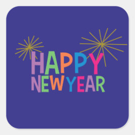 Frohes Neues Jahr mit Feuerwerk Sticker