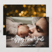 Frohes Neues Jahr mit Foto Feiertagskarte (Vorne/Hinten)