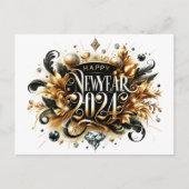 Frohes neues Jahr mit Umschlägen Postkarte (Vorderseite)