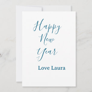 Frohes neues Jahr Name Liebe Blau einfache minimal Einladung