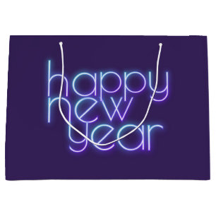 Frohes neues Jahr Neon Große Geschenktüte