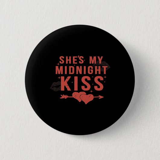 Frohes neues Jahr Paare Sie ist mein Mitternachtsk Button (Vorderseite)