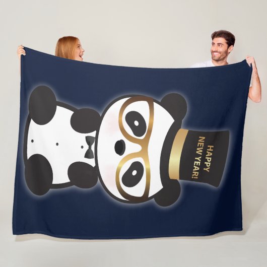 Frohes neues Jahr Panda Bär - Leon Tuxedo Fleecedecke (Beispiel)