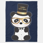 Frohes neues Jahr Panda Bär - Leon Tuxedo Fleecedecke (Vorderseite)