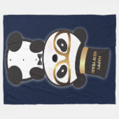 Frohes neues Jahr Panda Bär - Leon Tuxedo Fleecedecke (Vorderseite (Horizontal))