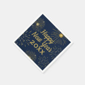 Frohes neues Jahr Party 2025 Feuerwerk Navy Blue G Serviette (Ecke)