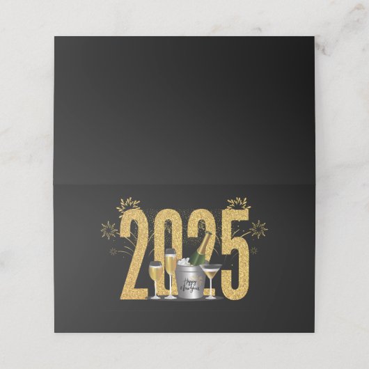 Frohes neues Jahr - Platzkarten (Außenseite Aufgefaltet)