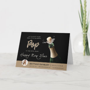 Frohes Neues Jahr Pop The Fizz Immobilien Makler Feiertagskarte
