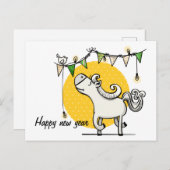 Frohes neues Jahr Postkarte (Vorne/Hinten)