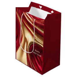 Frohes neues Jahr Rot und Gold - Mittlere Geschenktüte