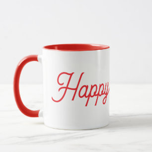 Frohes Neues Jahr Rot-Weiße Keramiktasse Tasse