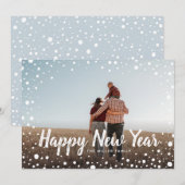 Frohes neues Jahr Schneefräßchen Foto Feiertagskarte (Vorne/Hinten)