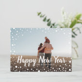 Frohes neues Jahr Schneefräßchen Foto Feiertagskarte (Stehend Vorderseite)