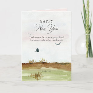 Frohes Neues Jahr Schrift Psalm 19 Winter Wüste Karte