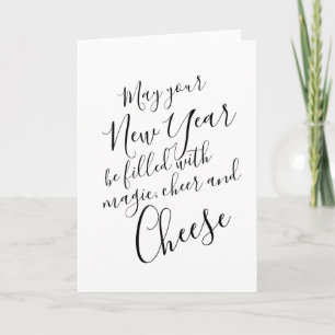 Frohes neues Jahr Schwarze Schrift-Typografie Karte