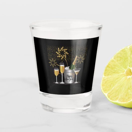 Frohes neues Jahr - Shot Glass Schnapsglas (Vorderseite)
