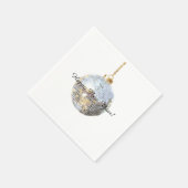 Frohes Neues Jahr Silberner Ball Serviette (Ecke)
