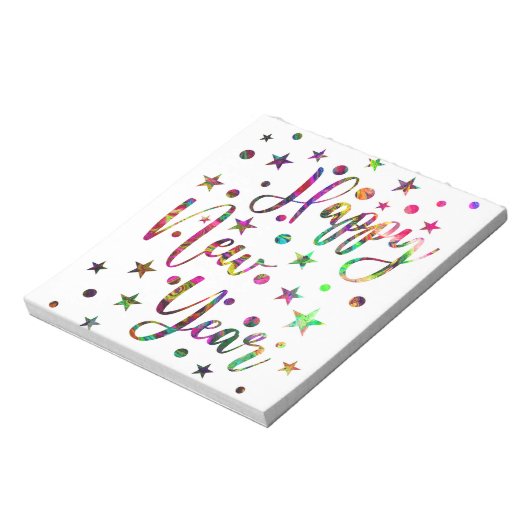 Frohes Neues Jahr, Silvesterfest-Muster Notizblock (Rotiert)