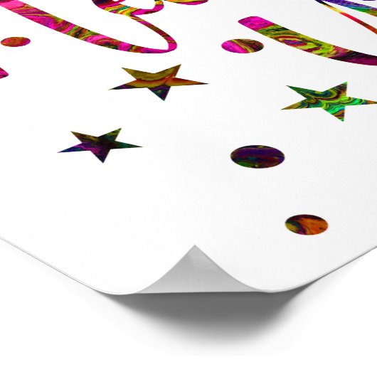 Frohes Neues Jahr, Silvesterfest-Muster Poster (Ecke)